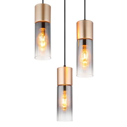 Globo - Lampadario a sospensione con filo 3xE27/25W/230V bronzo diametro 34 cm