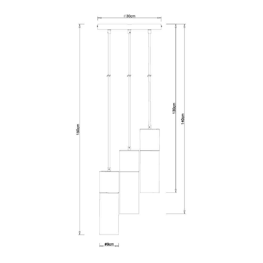 Globo - Lampadario a sospensione con filo 3xE27/25W/230V diametro 30 cm ottone