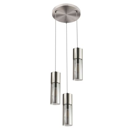 Globo - Lampadario a sospensione con filo 3xE27/25W/230V diametro 30 cm cromo opaco