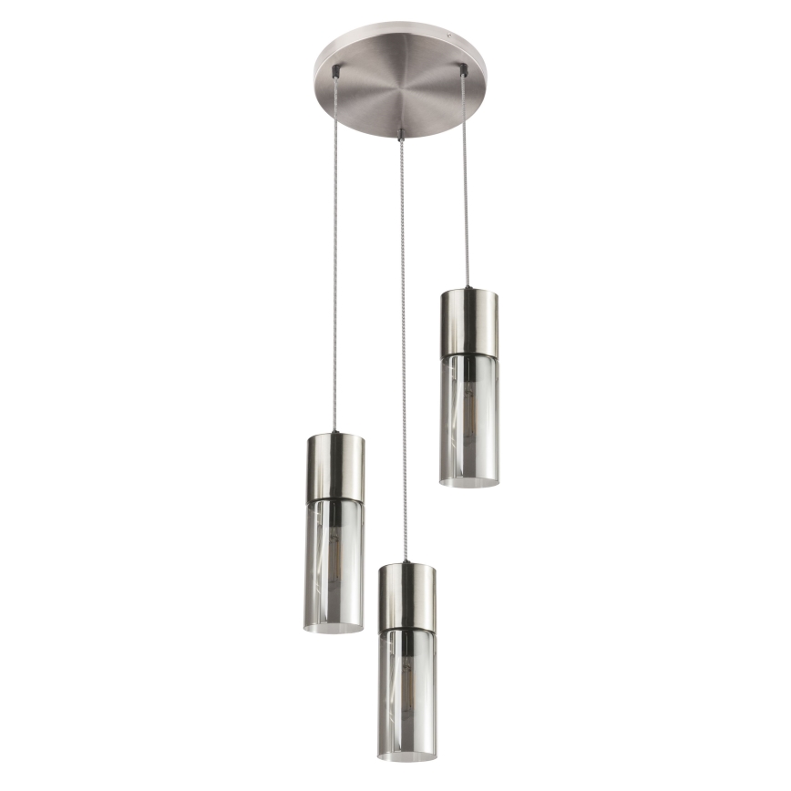 Globo - Lampadario a sospensione con filo 3xE27/25W/230V diametro 30 cm cromo opaco