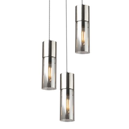 Globo - Lampadario a sospensione con filo 3xE27/25W/230V diametro 30 cm cromo opaco