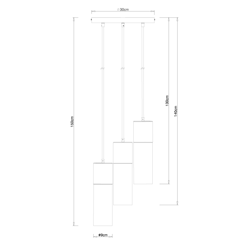 Globo - Lampadario a sospensione con filo 3xE27/25W/230V diametro 30 cm cromo opaco