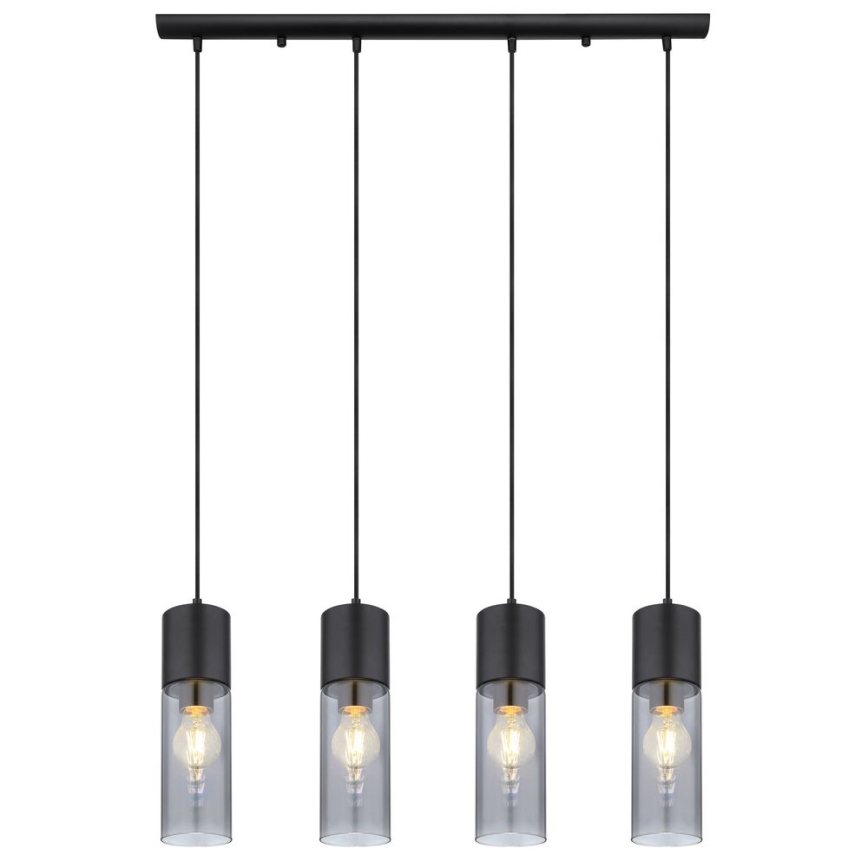 Globo - Lampadario a sospensione con filo 4xE27/25W/230V nero