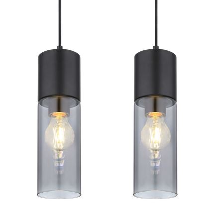 Globo - Lampadario a sospensione con filo 4xE27/25W/230V nero