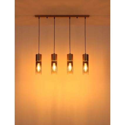 Globo - Lampadario a sospensione con filo 3xE27/25W/230V bronzo