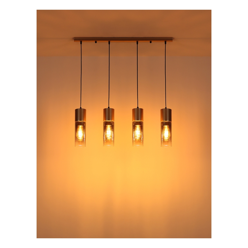 Globo - Lampadario a sospensione con filo 3xE27/25W/230V bronzo