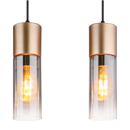Globo - Lampadario a sospensione con filo 3xE27/25W/230V bronzo