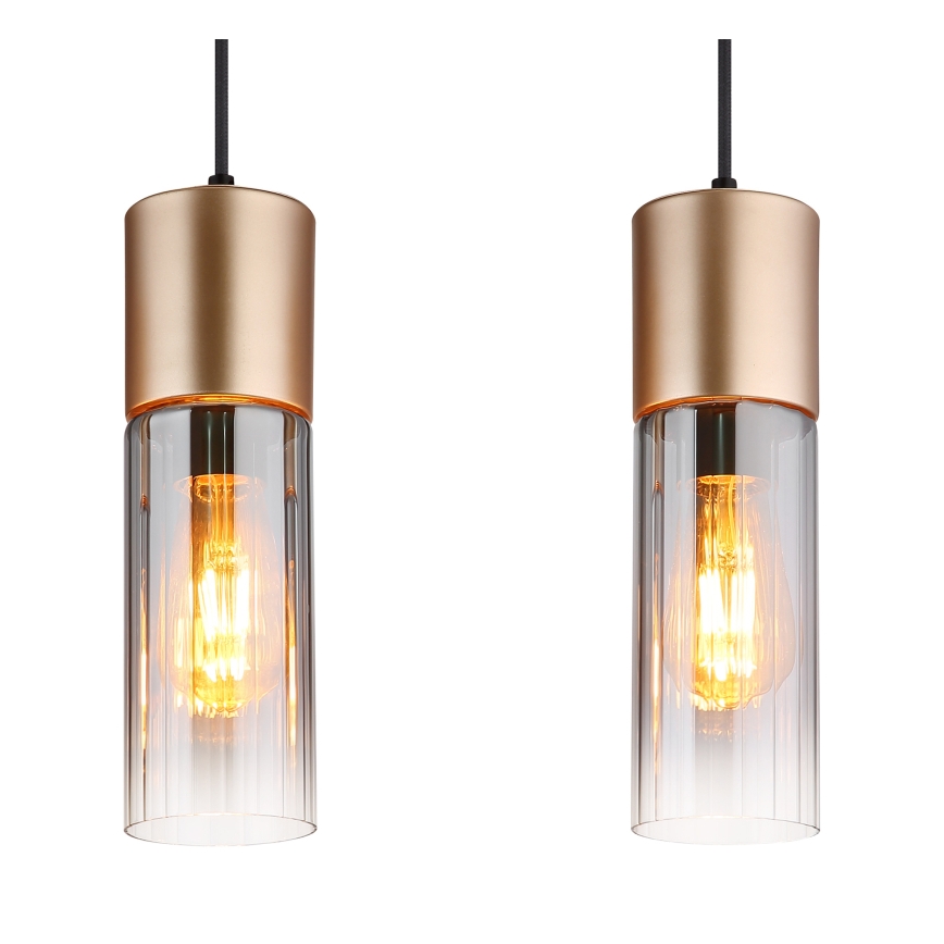 Globo - Lampadario a sospensione con filo 3xE27/25W/230V bronzo