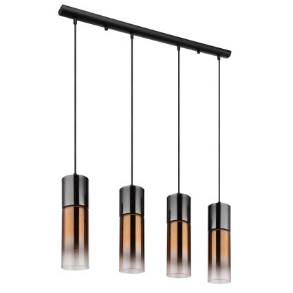 Globo - Lampadario a sospensione con filo 4xE27/25W/230V nero/rame