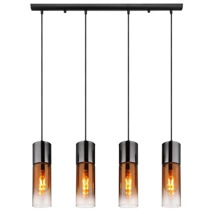 Globo - Lampadario a sospensione con filo 4xE27/25W/230V nero/rame