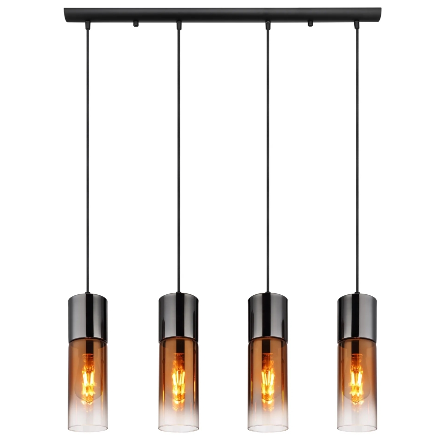 Globo - Lampadario a sospensione con filo 4xE27/25W/230V nero/rame