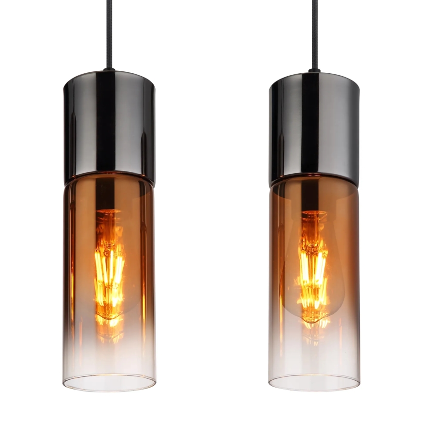 Globo - Lampadario a sospensione con filo 4xE27/25W/230V nero/rame