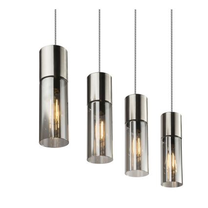 Globo - Lampadario a sospensione con filo 4xE27/25W/230V cromo opaco