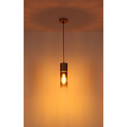 Globo - Lampadario a sospensione con filo 1xE27/25W/230V bronzo diametro 10 cm