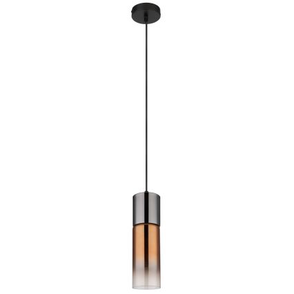 Globo - Lampadario a sospensione con filo 1xE27/25W/230V diametro 10,5 cm nero/rame