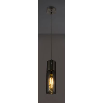 Globo - Lampadario a sospensione con filo 1xE27/25W/230V diametro 10,5 cm cromo opaco