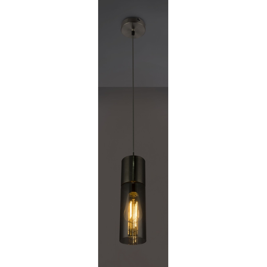 Globo - Lampadario a sospensione con filo 1xE27/25W/230V diametro 10,5 cm cromo opaco