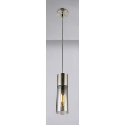 Globo - Lampadario a sospensione con filo 1xE27/25W/230V diametro 10,5 cm cromo opaco