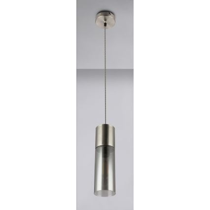 Globo - Lampadario a sospensione con filo 1xE27/25W/230V diametro 10,5 cm cromo opaco