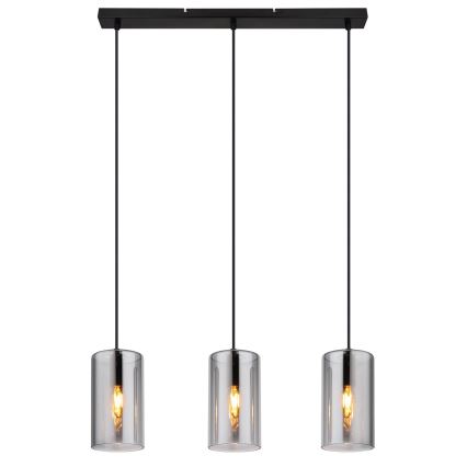 Globo - Lampadario a sospensione con filo 3xE14/25W/230V nero