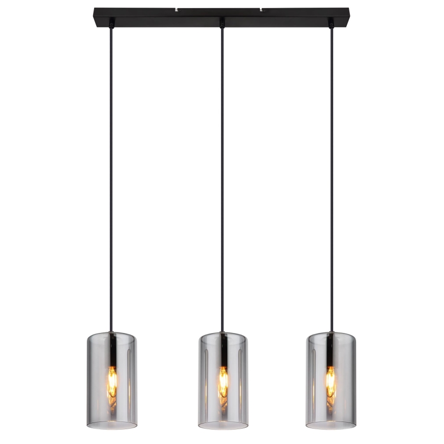 Globo - Lampadario a sospensione con filo 3xE14/25W/230V nero