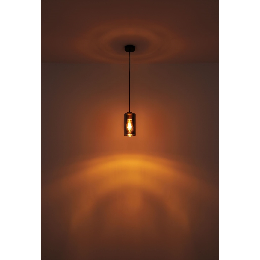 Globo - Lampadario a sospensione con filo 1xE27/25W/230V diametro 11 cm nero