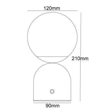 Globo - Lampada da tavolo LED dimmerabile con touch LED/2,5W/3,7V 2700/4000/6500K 1800 mAh USB bianca