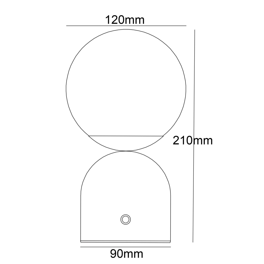 Globo - Lampada da tavolo LED dimmerabile con touch LED/2,5W/3,7V 2700/4000/6500K 1800 mAh USB bianca