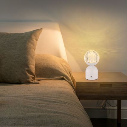 Globo - Lampada da tavolo LED dimmerabile con funzione Touch LED/2,5W/3,7V 2700/4000/65000K 1800 mAh USB bianco