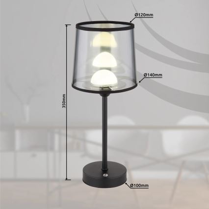 Globo - LED Lampada da tavolo touch ricaricabile e dimmerabile LED/2,5W/3,7V 2700/4000/6500K 1800 mAh nero