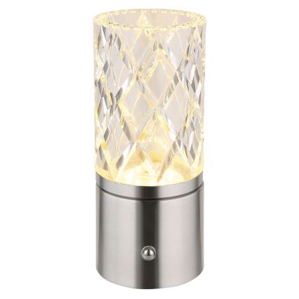 Globo - Lampada da tavolo LED dimmerabile con touch LED/2,5W/3,7V 2700K/4000K/6500K 1800 mAh USB cromo opaco