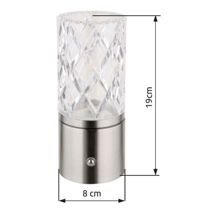 Globo - Lampada da tavolo LED dimmerabile con touch LED/2,5W/3,7V 2700K/4000K/6500K 1800 mAh USB cromo opaco