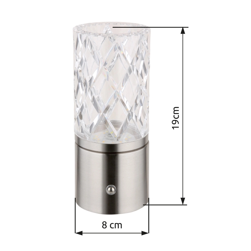 Globo - Lampada da tavolo LED dimmerabile con touch LED/2,5W/3,7V 2700K/4000K/6500K 1800 mAh USB cromo opaco