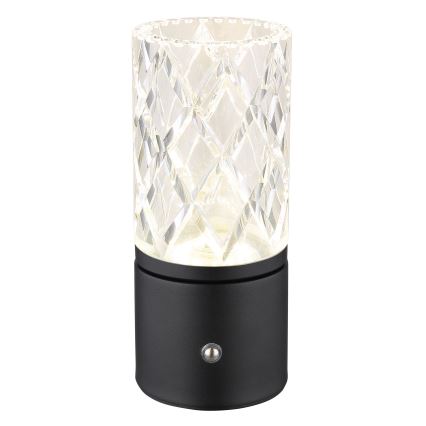 Globo - Lampada da tavolo LED dimmerabile con touch LED/2,5W/3,7V 2700K/4000K/6500K 1800 mAh USB nero