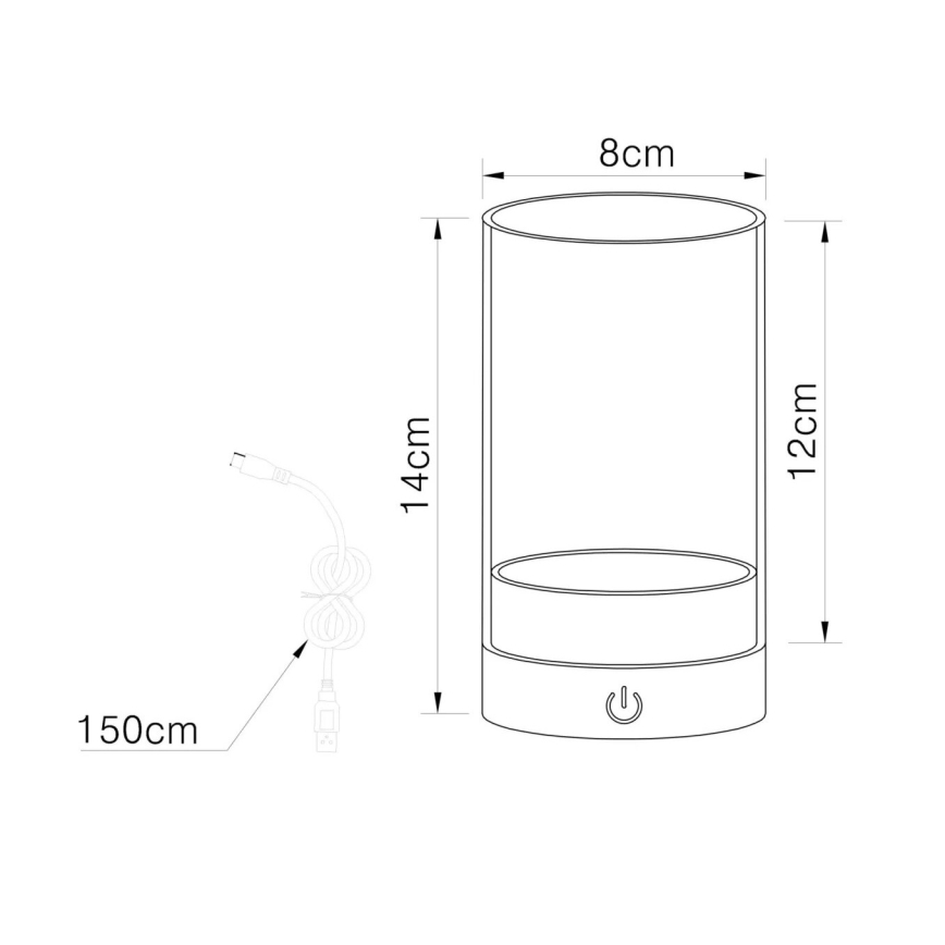 Globo - LED da esterno dimmerabile ricaricabile touch lampada da tavolo LED/2W/3,7V 2700/4000/6500K 1200mAh IP44 beige