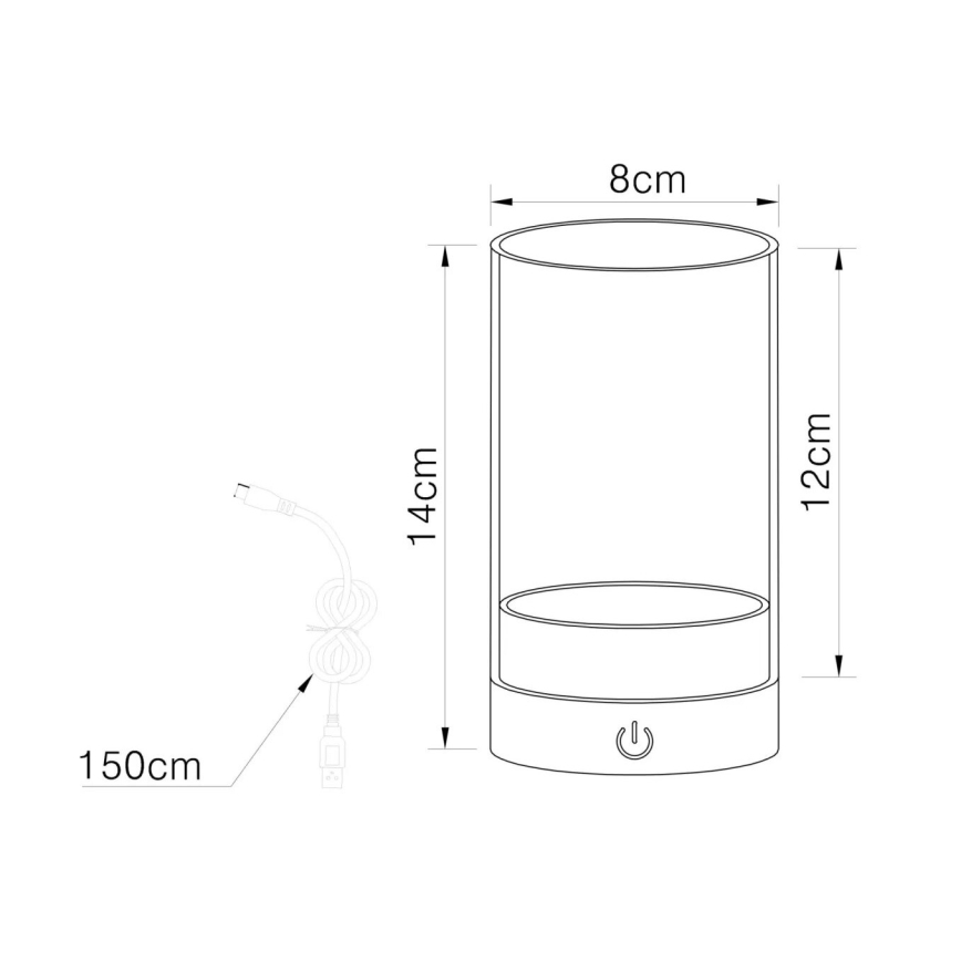 Globo - LED da esterno dimmerabile ricaricabile touch lampada da tavolo LED/2W/3,7V 2700/4000/6500K 1200mAh IP44 grigio