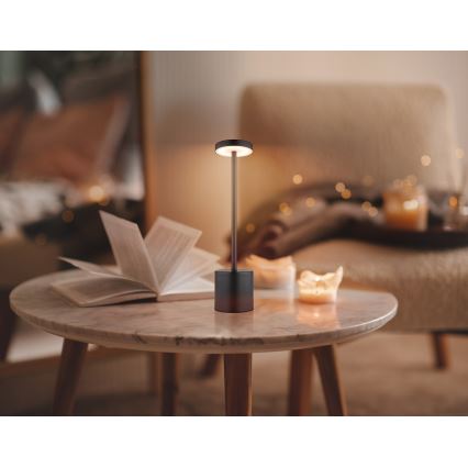 Globo - Lampada da tavolo LED dimmerabile con funzione Touch LED/1,2W/3,7V 2000K/3500K/7000K 1200 mAh USB nero