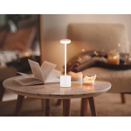 Globo - Lampada da tavolo LED dimmerabile con funzione Touch LED/1,2W/3,7V 2000K/3500K/7000K 1200 mAh USB bianco