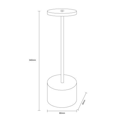 Globo - Lampada da tavolo LED dimmerabile con funzione Touch LED/1,2W/3,7V 2000K/3500K/7000K 1200 mAh USB bianco