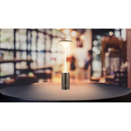Globo - LED Lampada da tavolo touch ricaricabile e dimmerabile LED/1,2W/3,7V 3000K 1500mAh nero