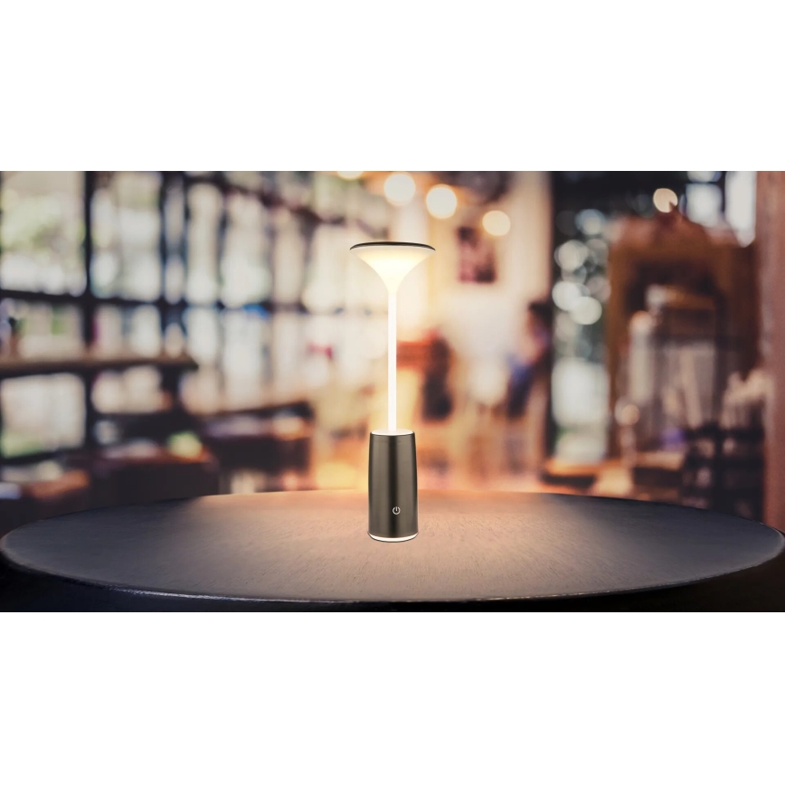 Globo - LED Lampada da tavolo touch ricaricabile e dimmerabile LED/1,2W/3,7V 3000K 1500mAh nero