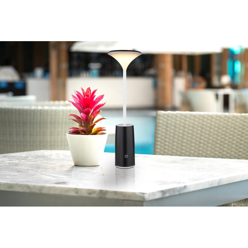 Globo - LED Lampada da tavolo touch ricaricabile e dimmerabile LED/1,2W/3,7V 3000K 1500mAh nero