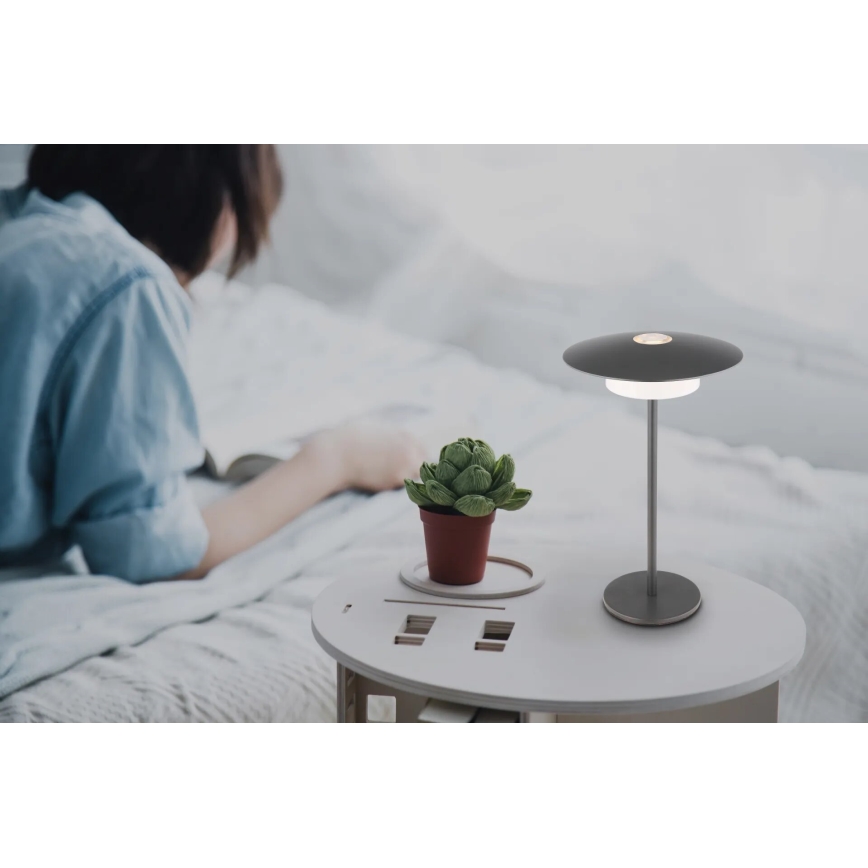 Globo - Lampada da tavolo per esterni LED ricaricabile a sfioramento/3W/3,7V 1800/2700/3000K IP44 1800 mAh grigio