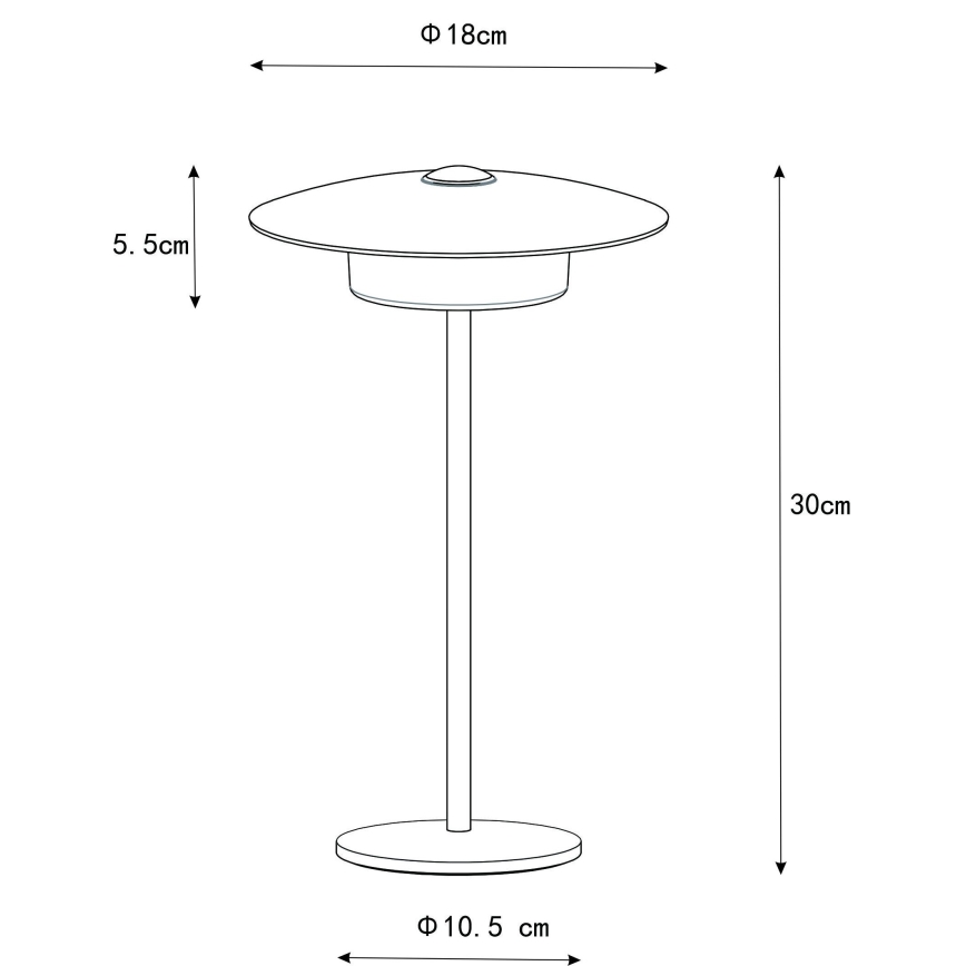Globo - Lampada da tavolo per esterni LED ricaricabile a sfioramento/3W/3,7V 1800/2700/3000K IP44 1800 mAh grigio