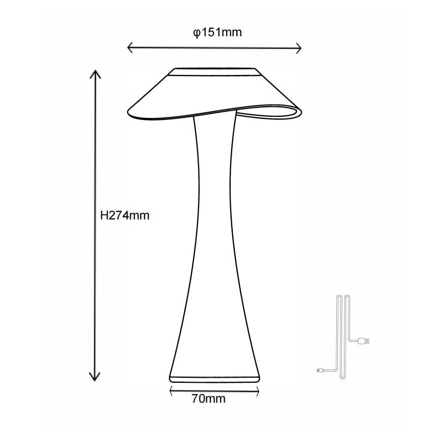 Globo - LED Lampada da tavolo ricaricabile dimmerabile LED/2,5W/3,7V 1200mAh 2700K/4500K/6500K bianco