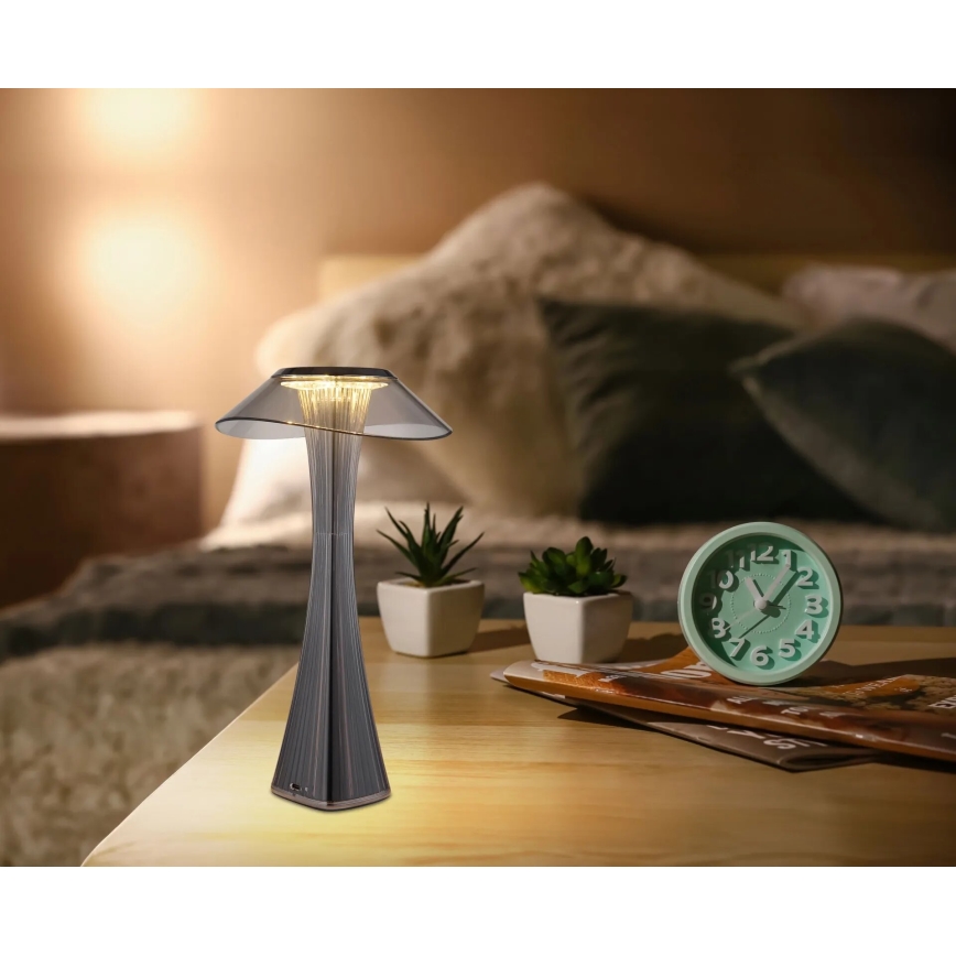 Globo - LED Lampada da tavolo ricaricabile dimmerabile LED/2,5W/3,7V 1200mAh 2700K/4500K/6500K nero