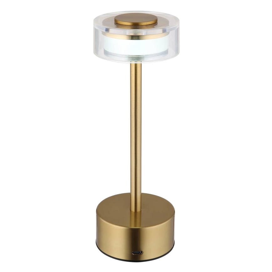 Globo - LED Lampada da tavolo touch ricaricabile e dimmerabile LED/2,5W/3,7V 2700/4000/6500K 1800mAh ottone