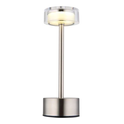 Globo - LED Lampada da tavolo touch ricaricabile e dimmerabile LED/2,5W/3,7V 2700/4000/6500K 1800mAh cromo opaco