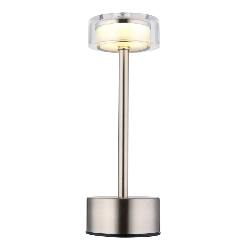 Globo - LED Lampada da tavolo touch ricaricabile e dimmerabile LED/2,5W/3,7V 2700/4000/6500K 1800mAh cromo opaco