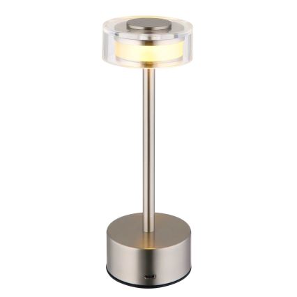 Globo - LED Lampada da tavolo touch ricaricabile e dimmerabile LED/2,5W/3,7V 2700/4000/6500K 1800mAh cromo opaco